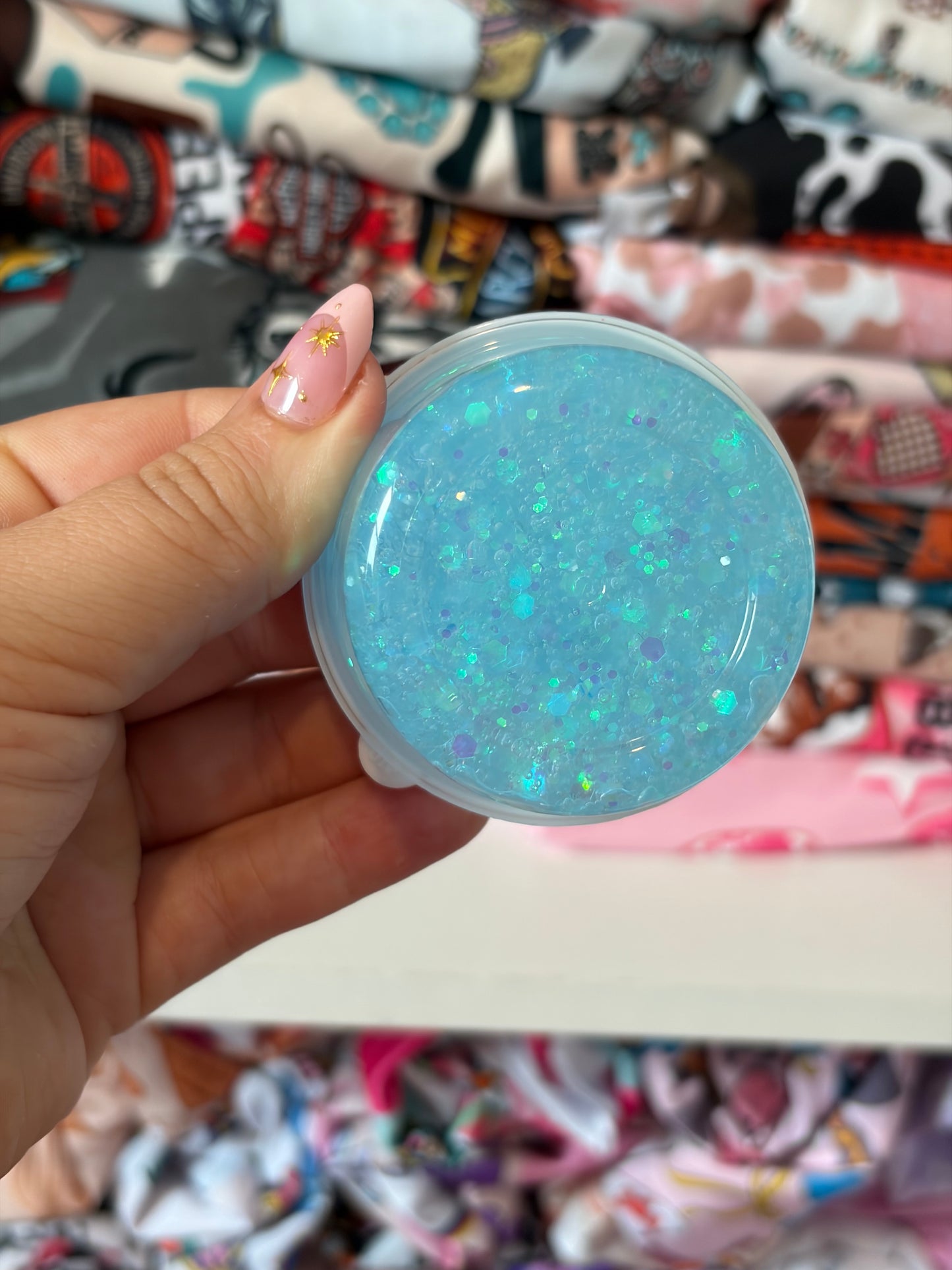 baby blue hair glitter