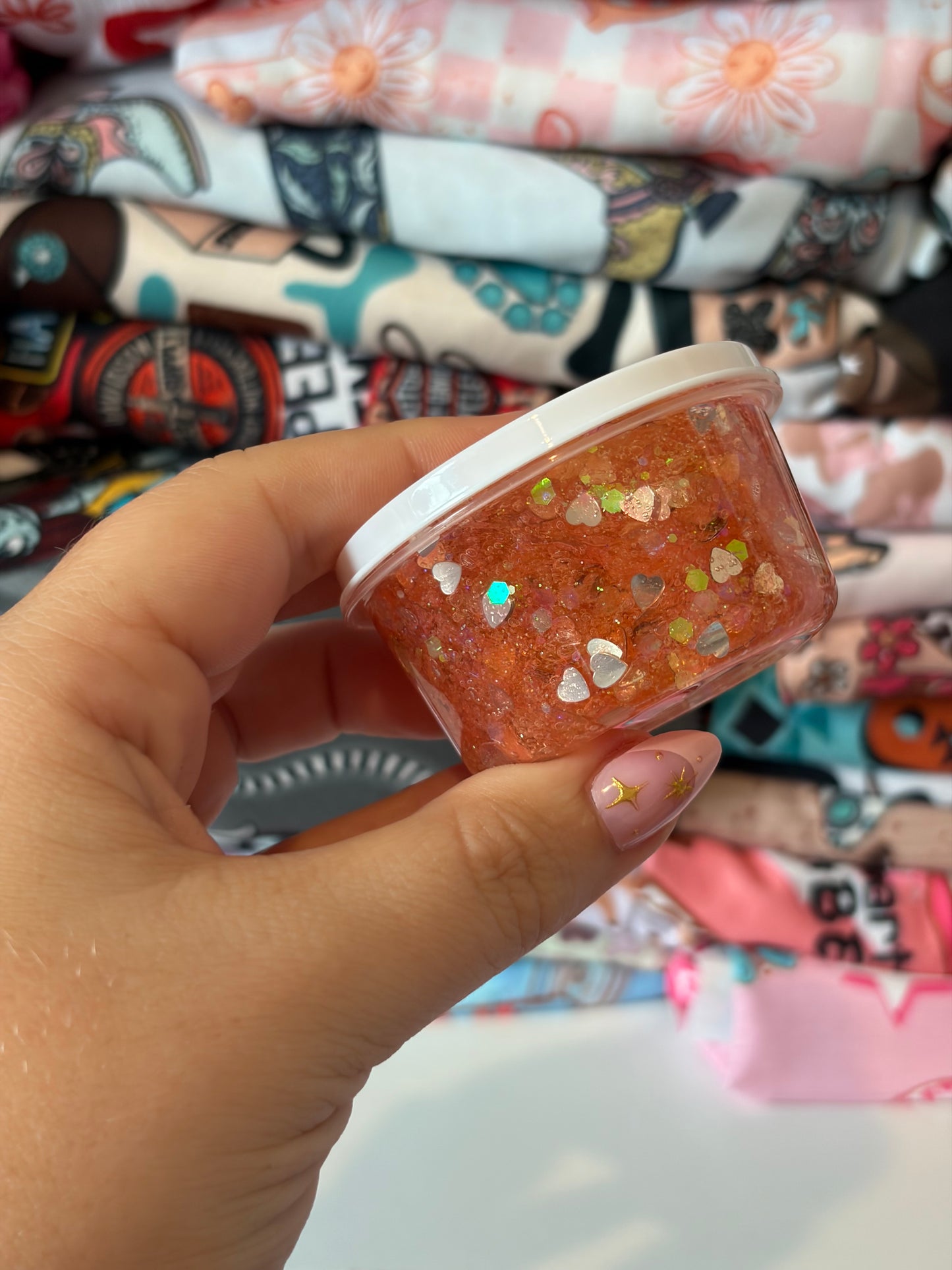 Golden pink heart hair glitter