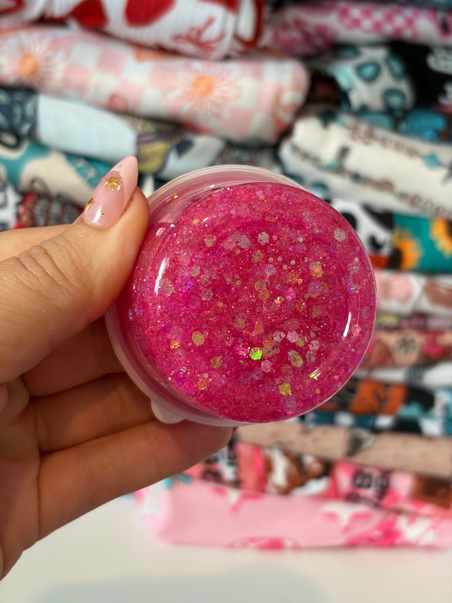 Hot pink hair glitter