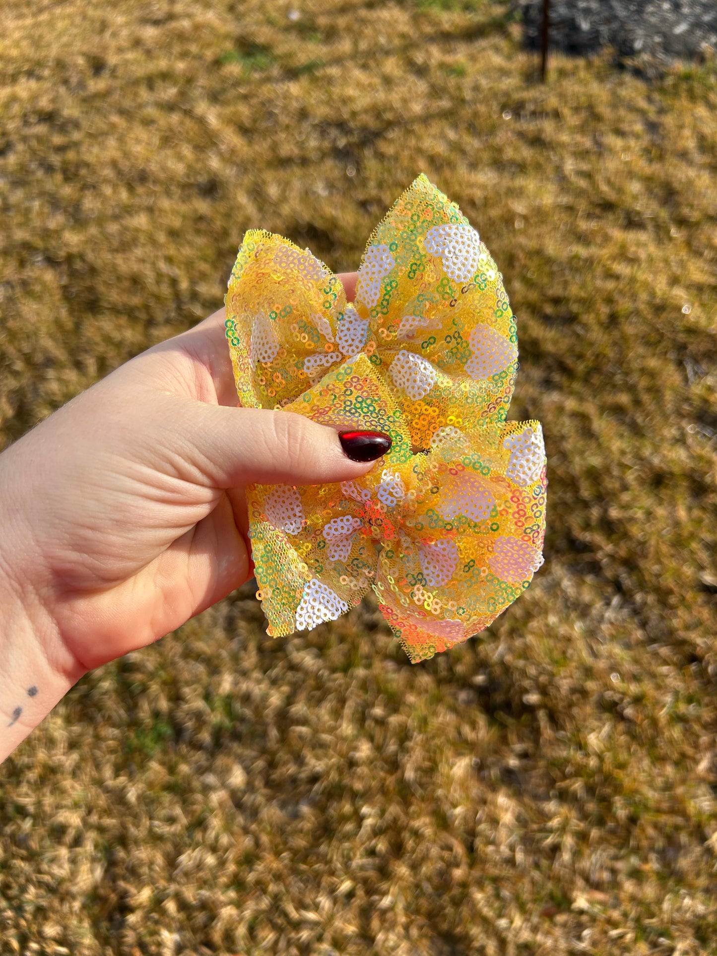 Sequin heart piggies