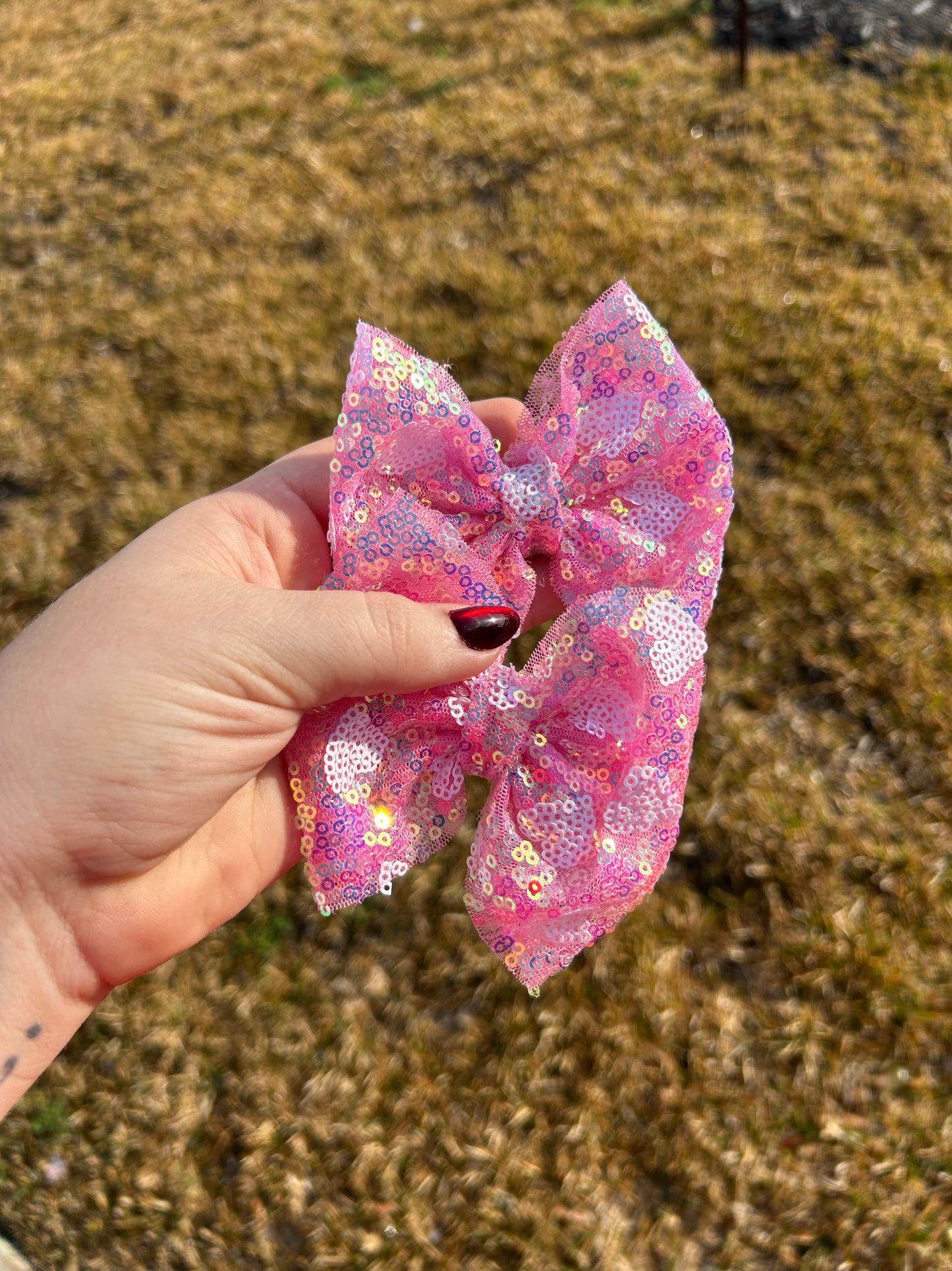 Sequin heart piggies
