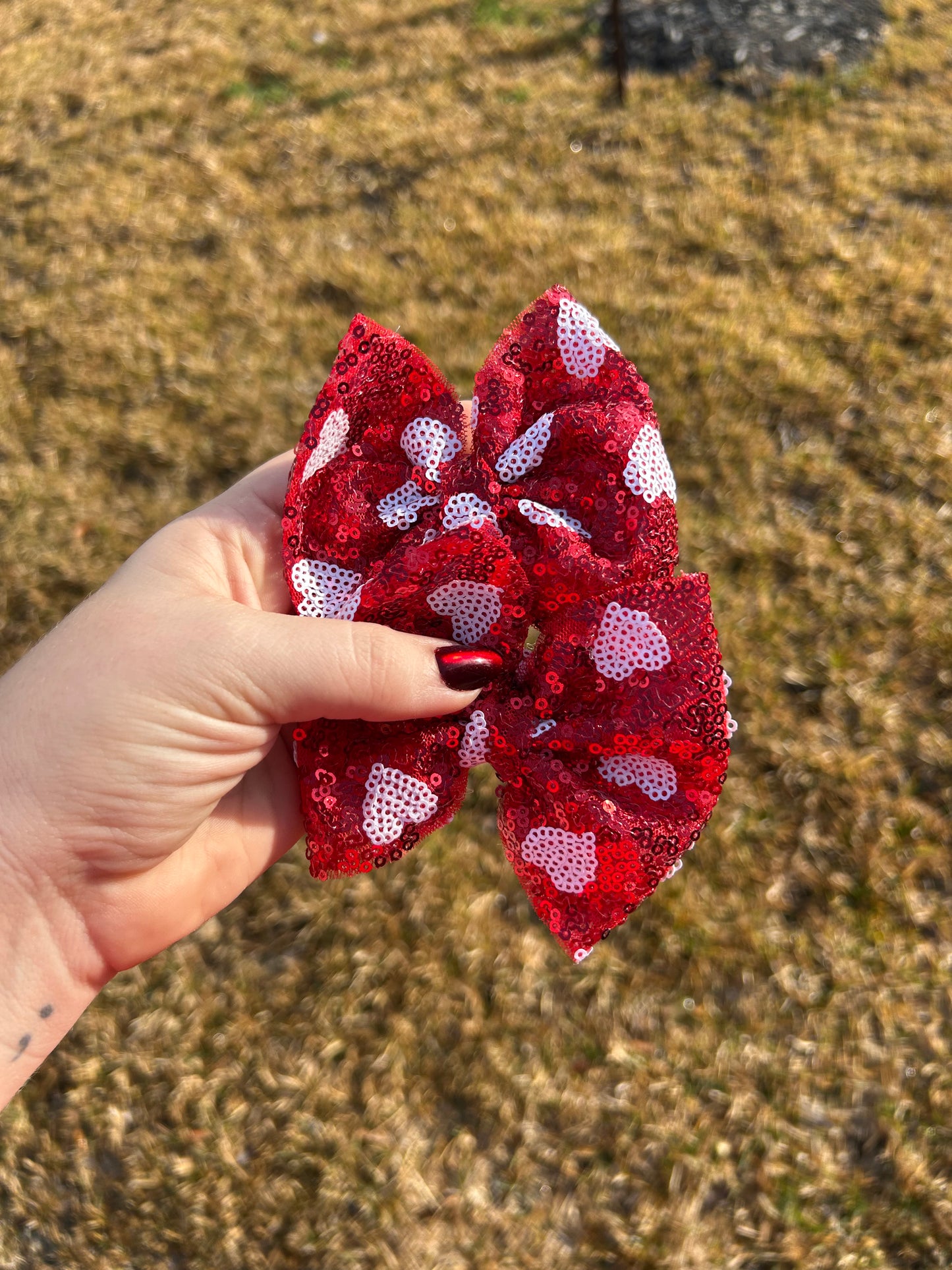 Sequin heart piggies