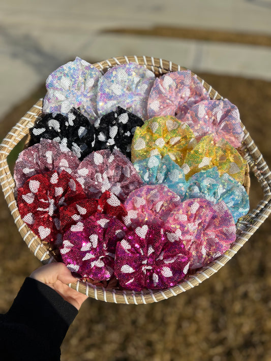 Sequin heart messy piggies
