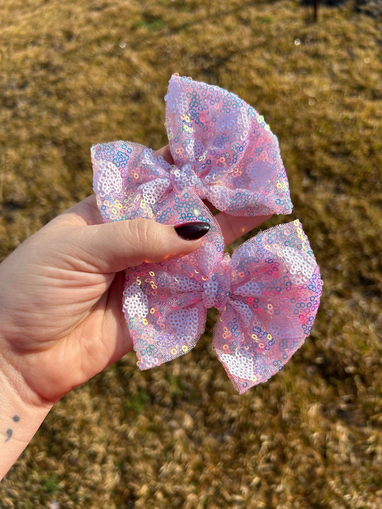 Sequin heart piggies