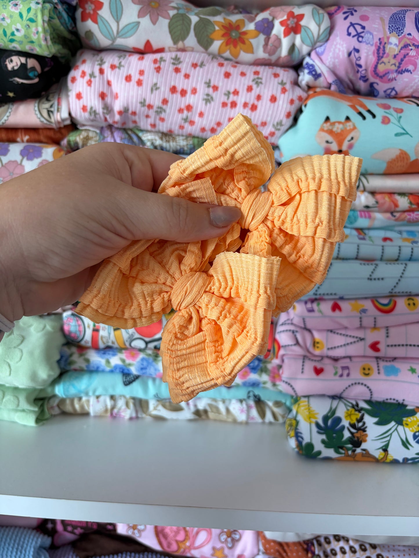 Orange baby ruffles piggies