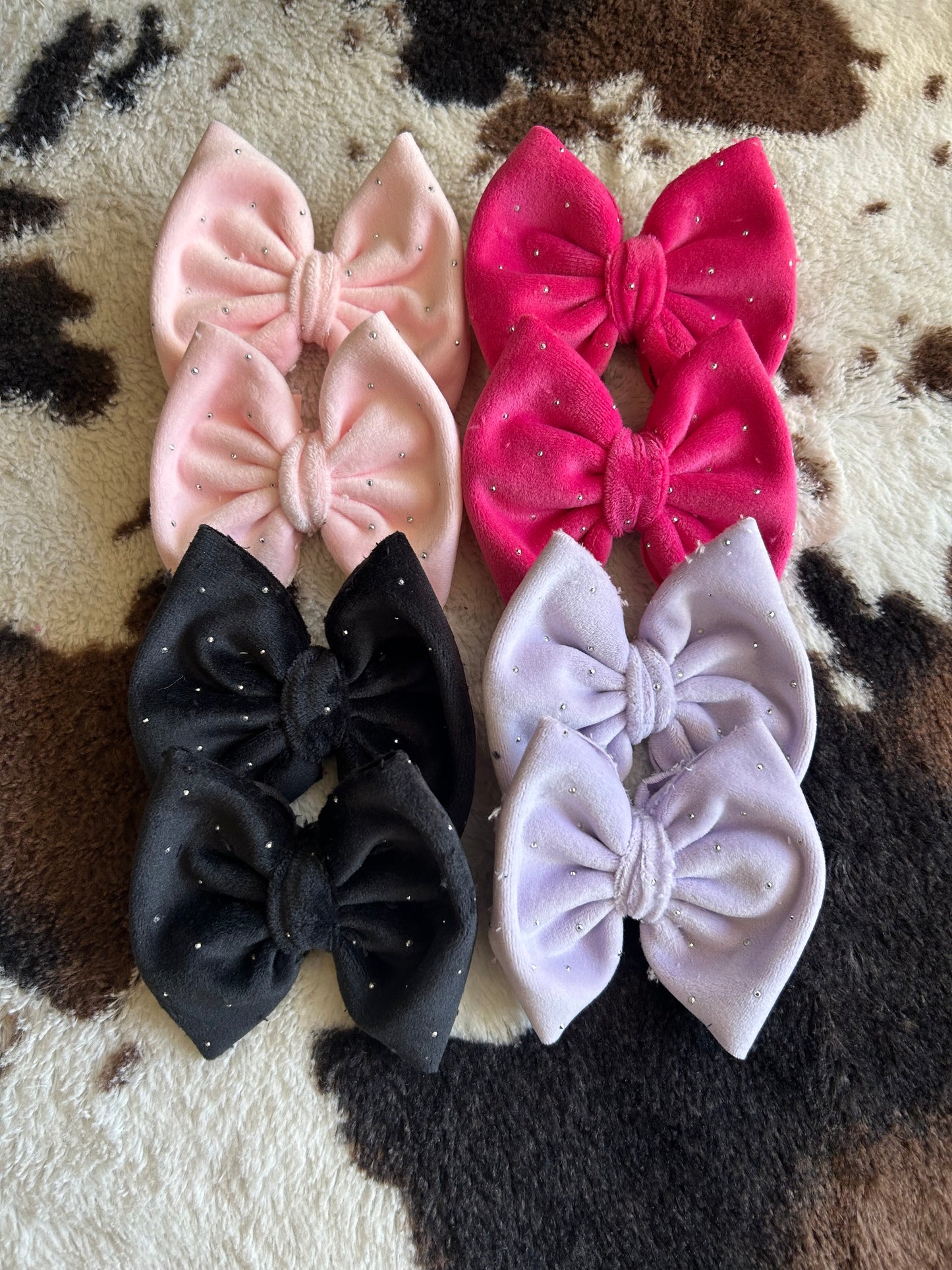 Rhinestone velvet piggies