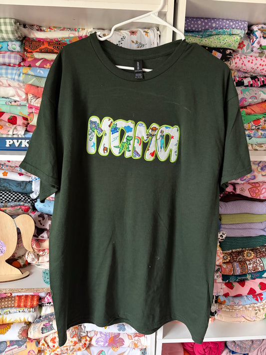 Mama story aplique embroidered shirt XL