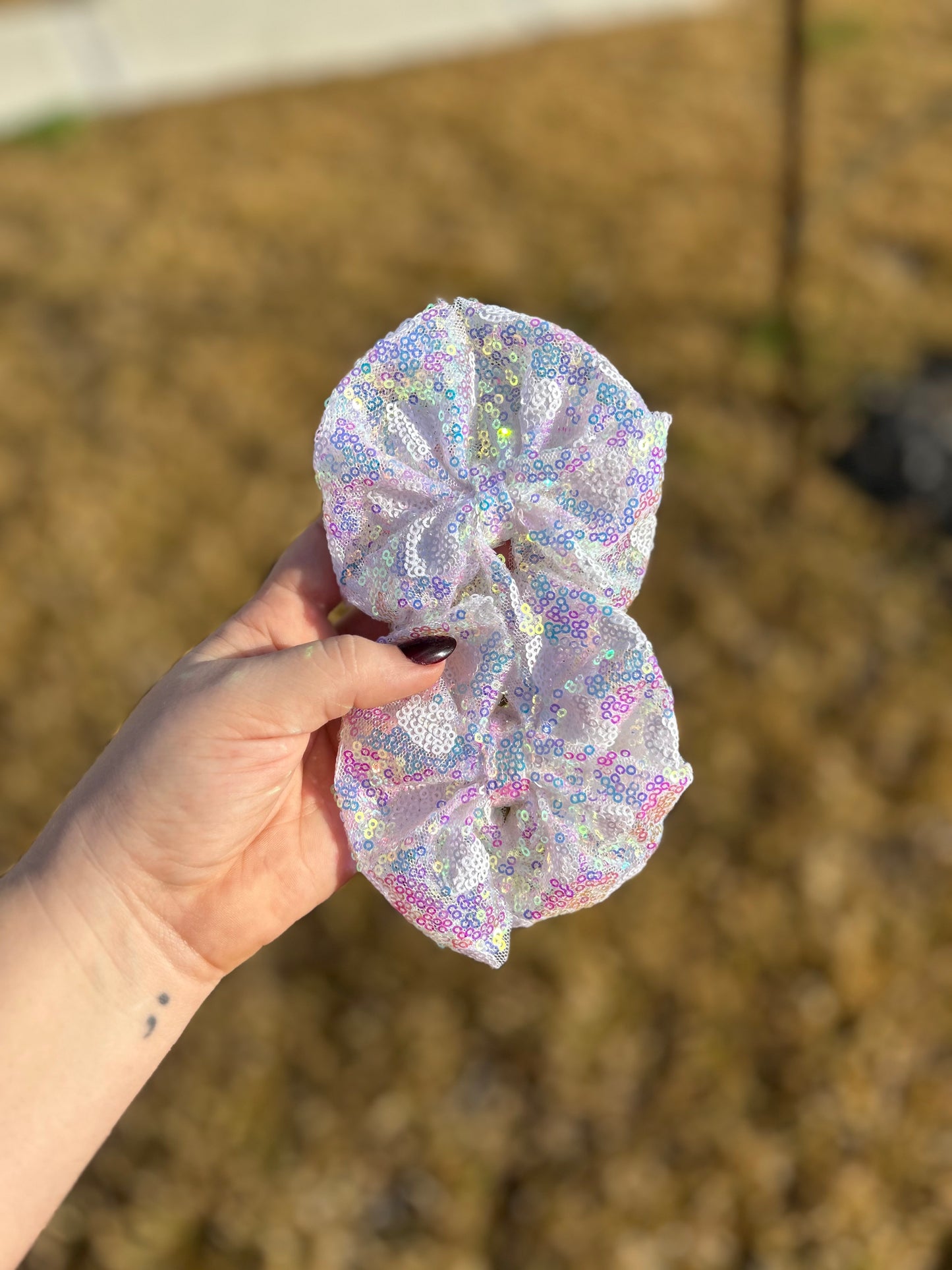 Sequin heart messy piggies