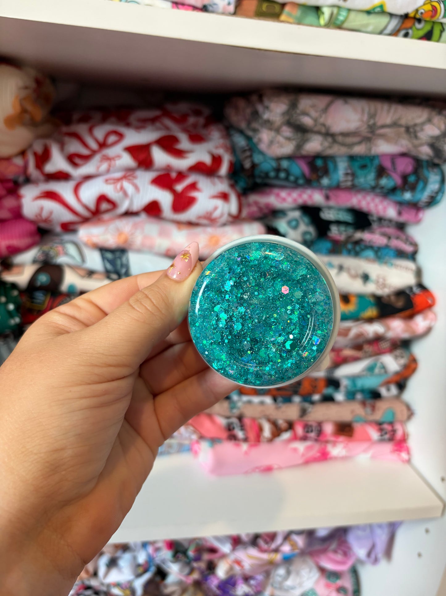 Blue green hair glitter