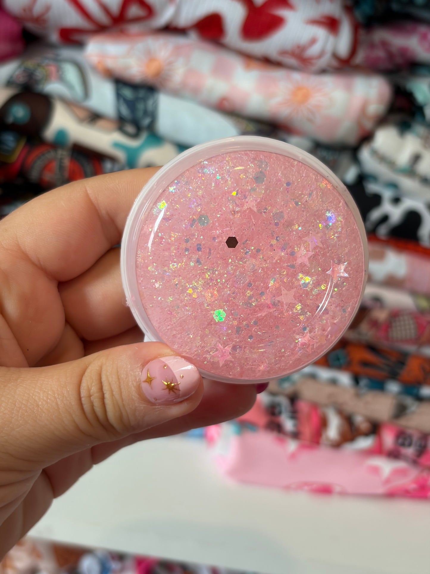 pink stars hair glitter