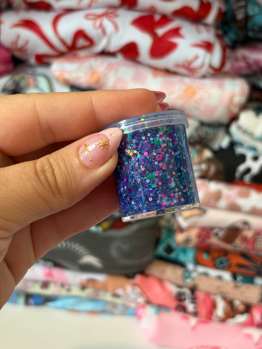 purple confetti hair glitter