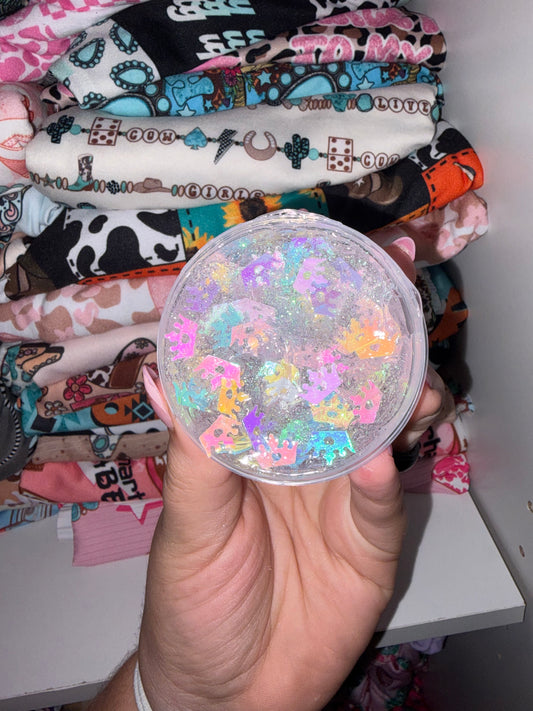 Rainbow tiara hair glitter
