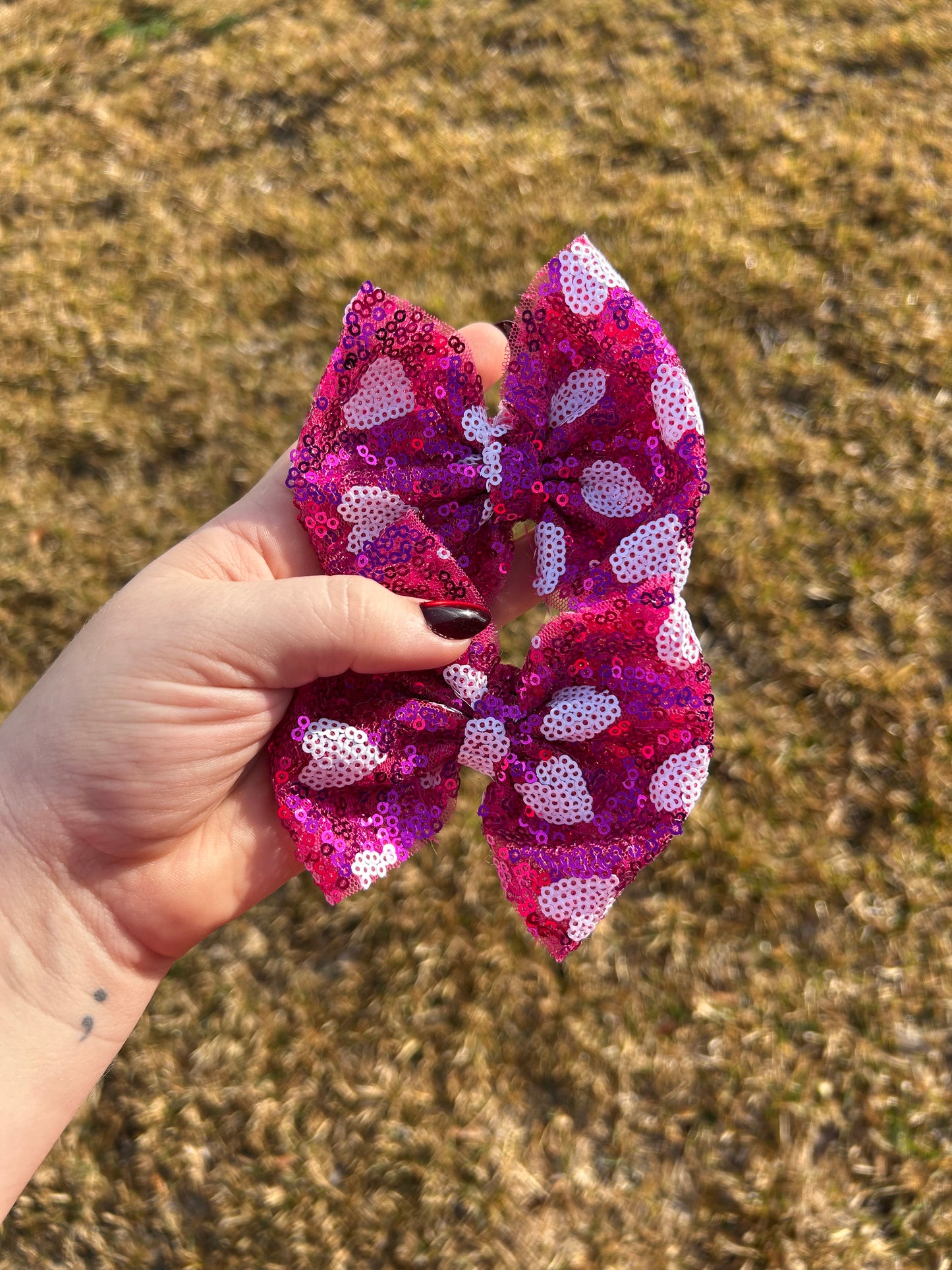 Sequin heart piggies