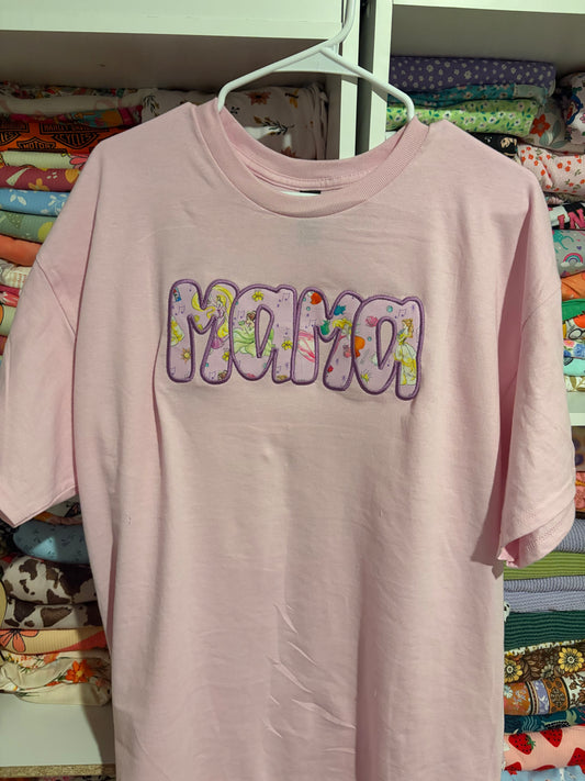 Mama princess aplique embroidered shirt XL