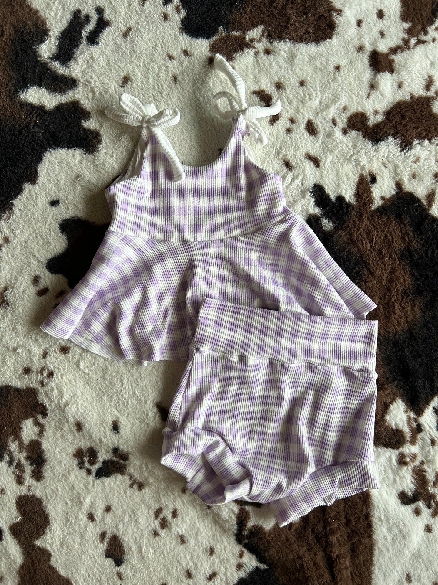 MTO PURPLE GINGHAM SUMMER SET
