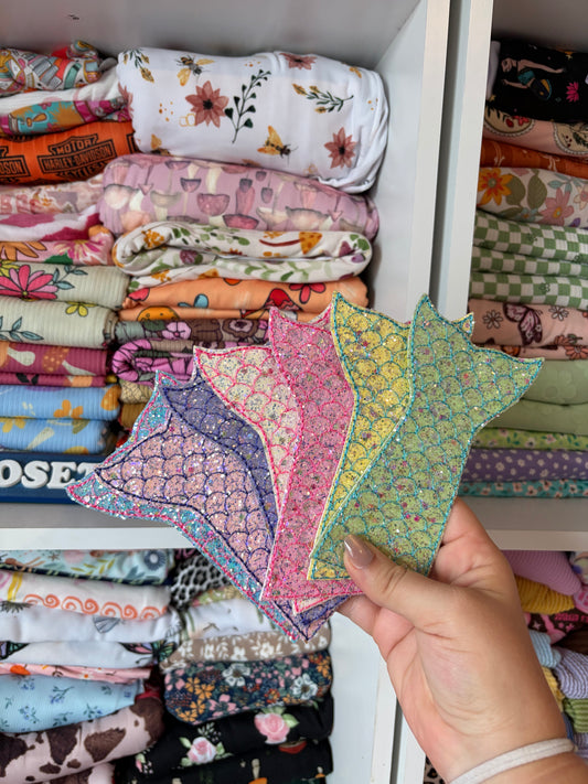 Embroidered mermaid tail popsicle holder