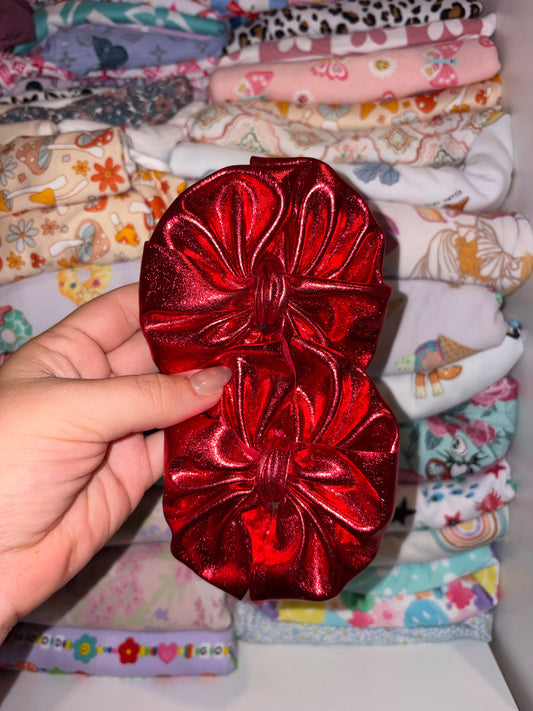 metallic red messy piggies