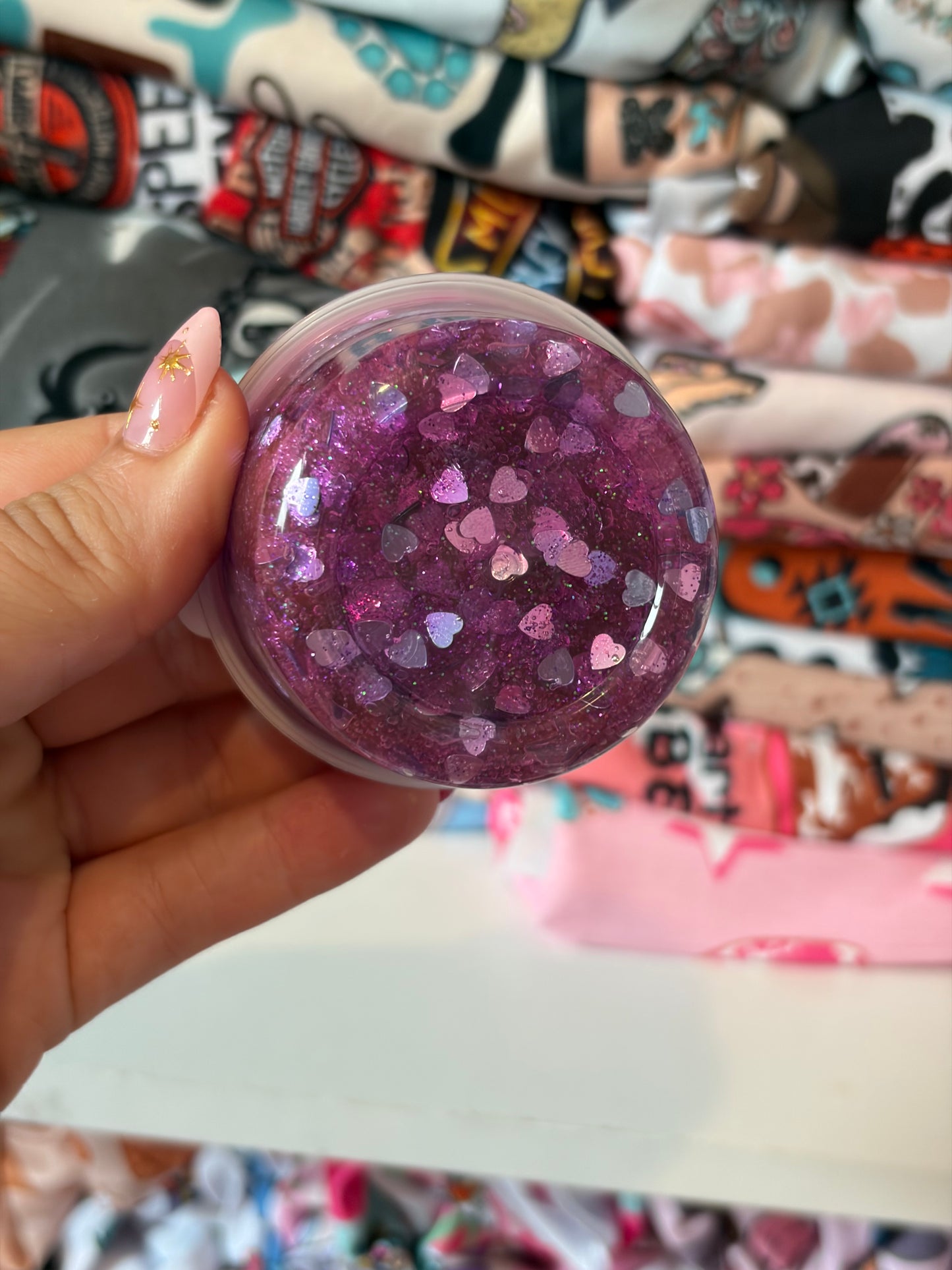 Violet hearts hair glitter