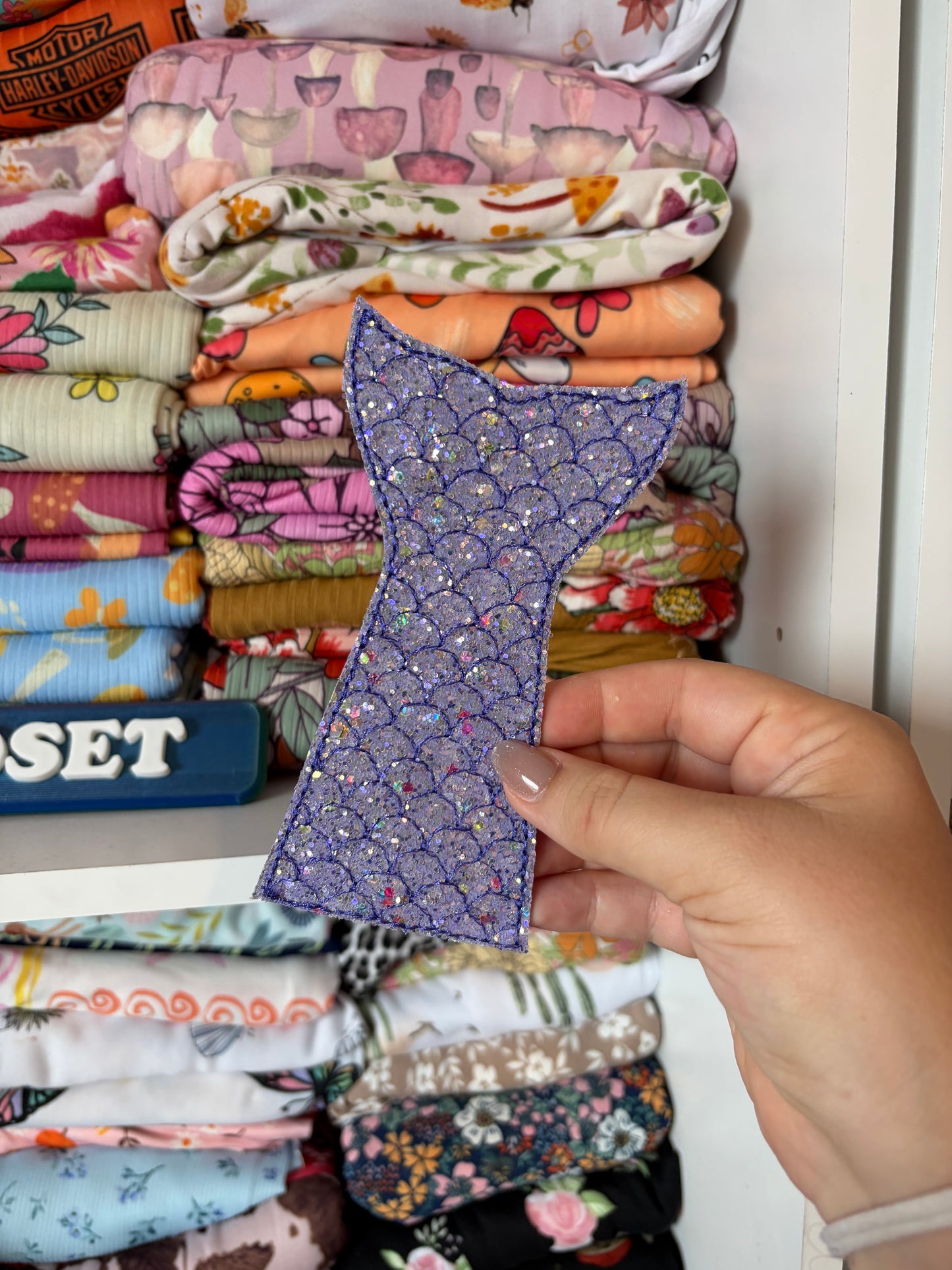 Embroidered mermaid tail popsicle holder