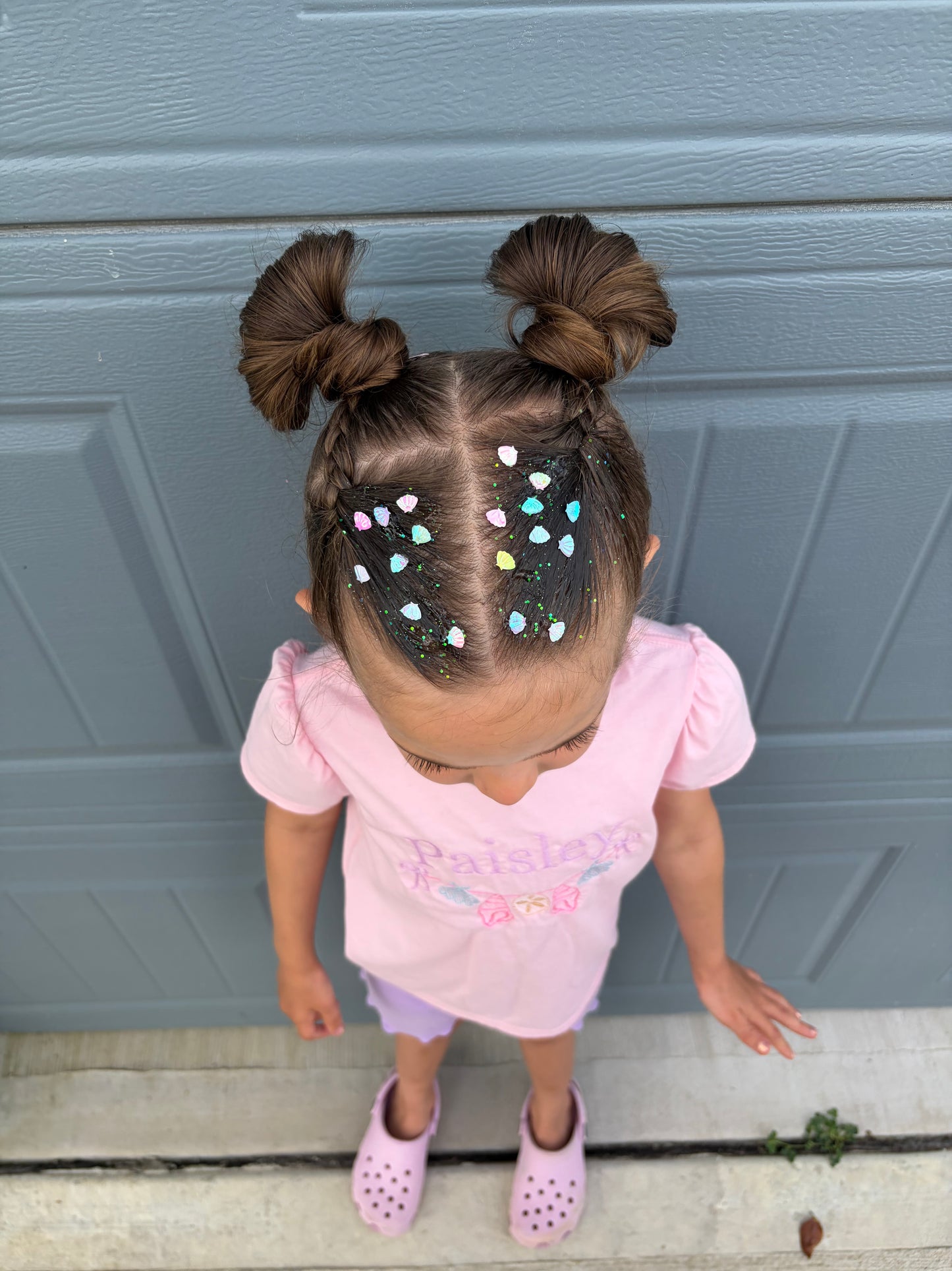 Rainbow shells hair glitter