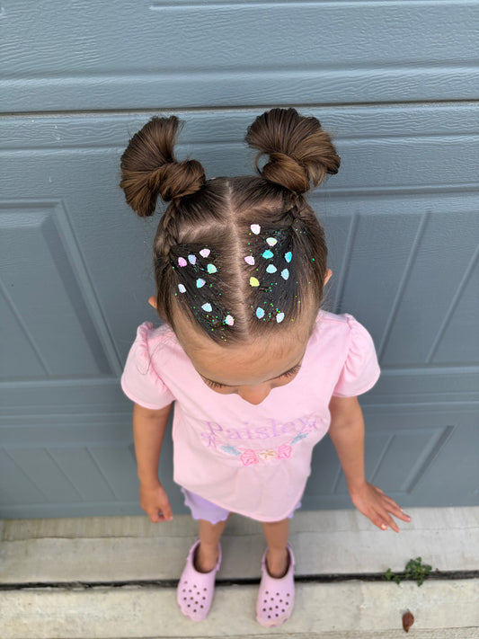 Rainbow shells hair glitter