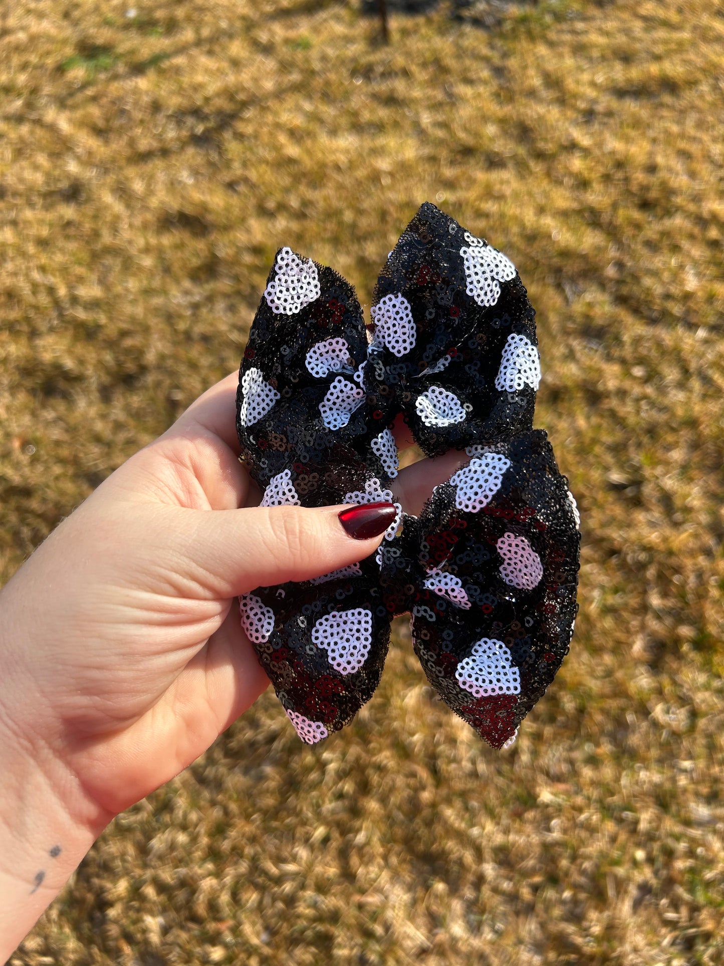 Sequin heart piggies