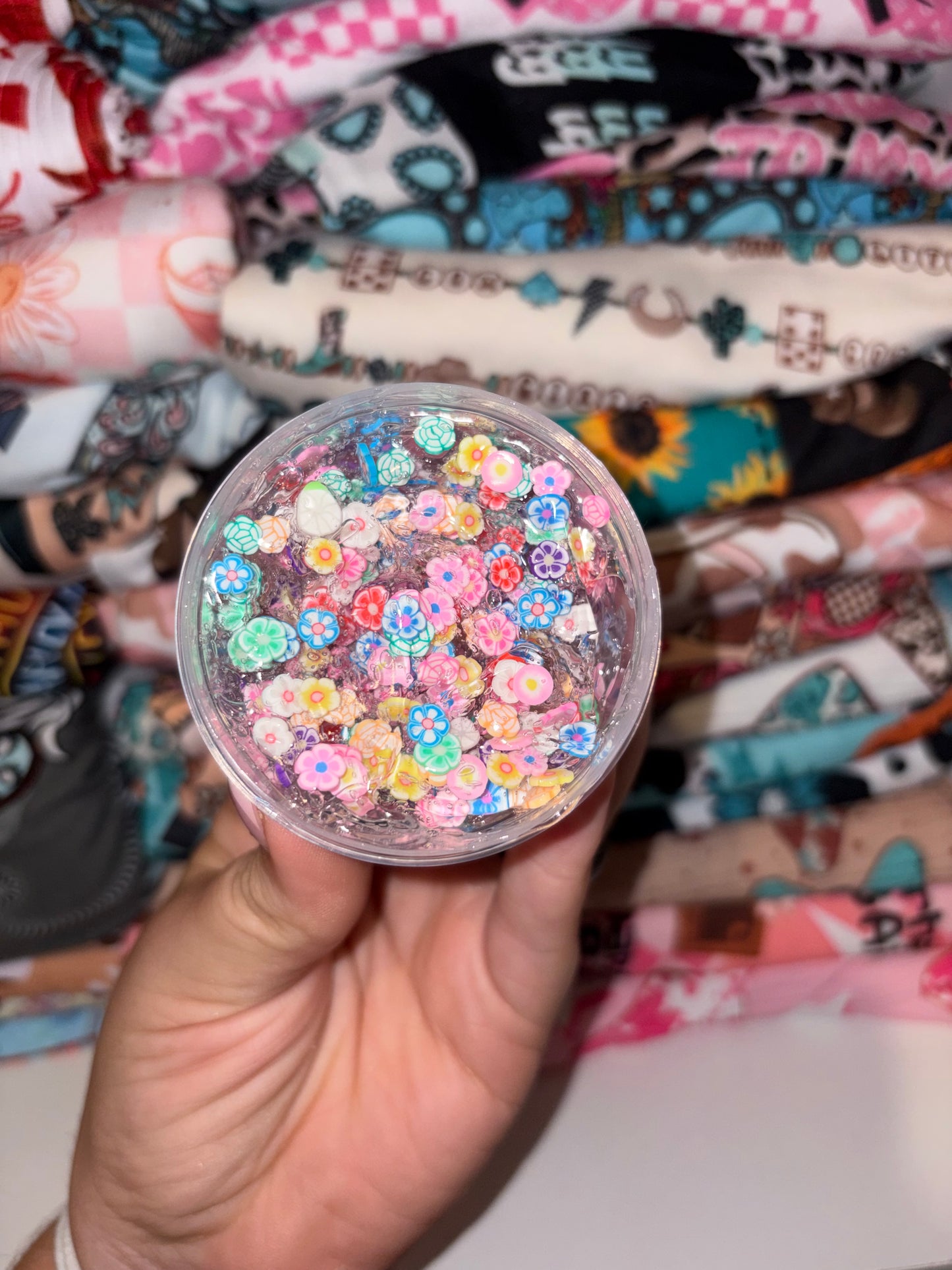 Flower garden hair glitter