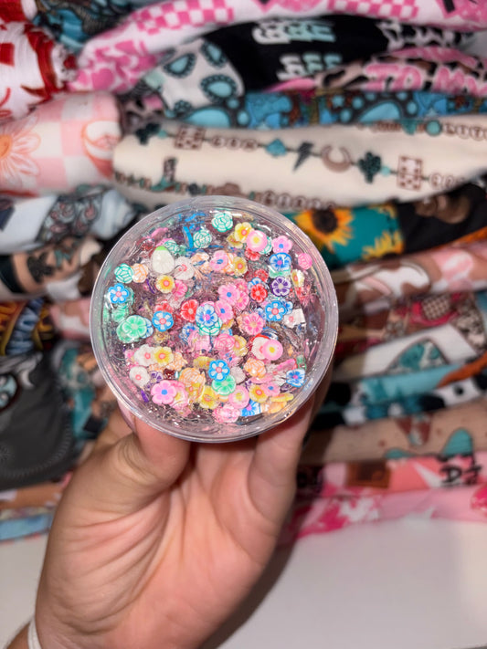 Flower garden hair glitter