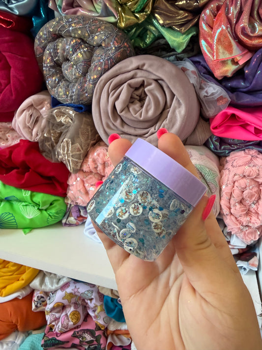 blue dog sisters hair glitter