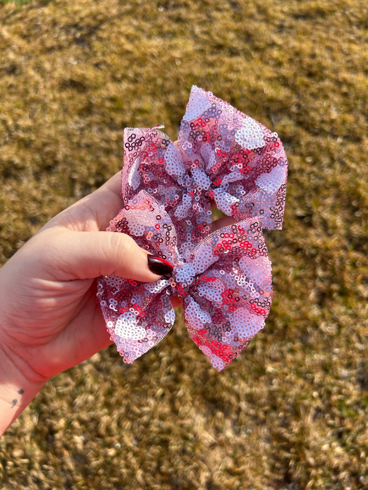 Sequin heart piggies