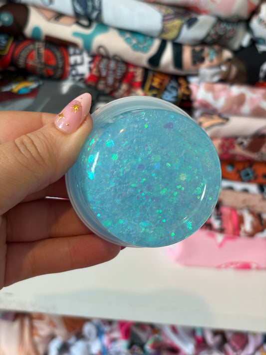 baby blue hair glitter