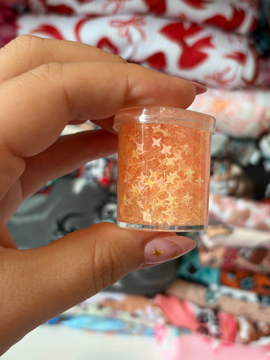 peach hair glitter