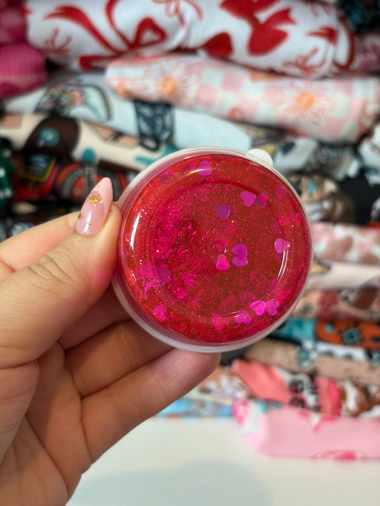 Hot pink heart hair glitter