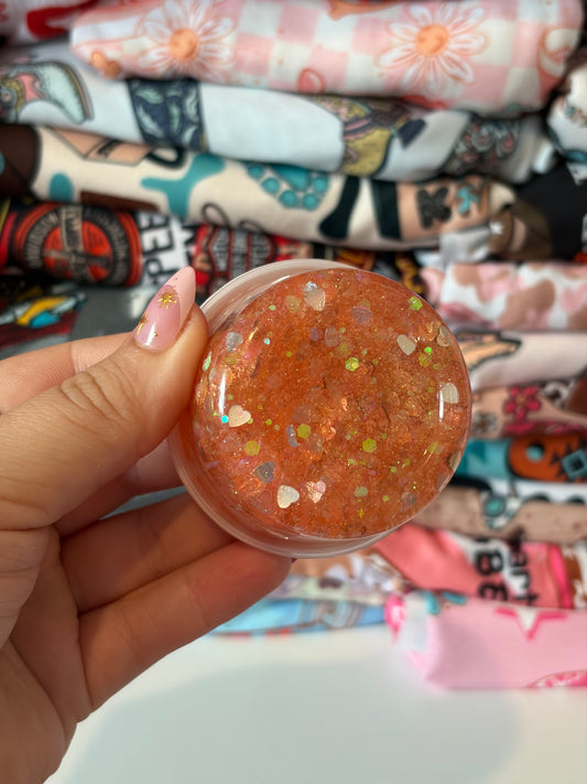 Golden pink heart hair glitter